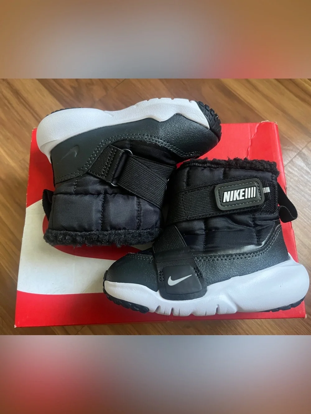 Nike Flex Advance Toddler Boots Black White Size 6 Winter Boots